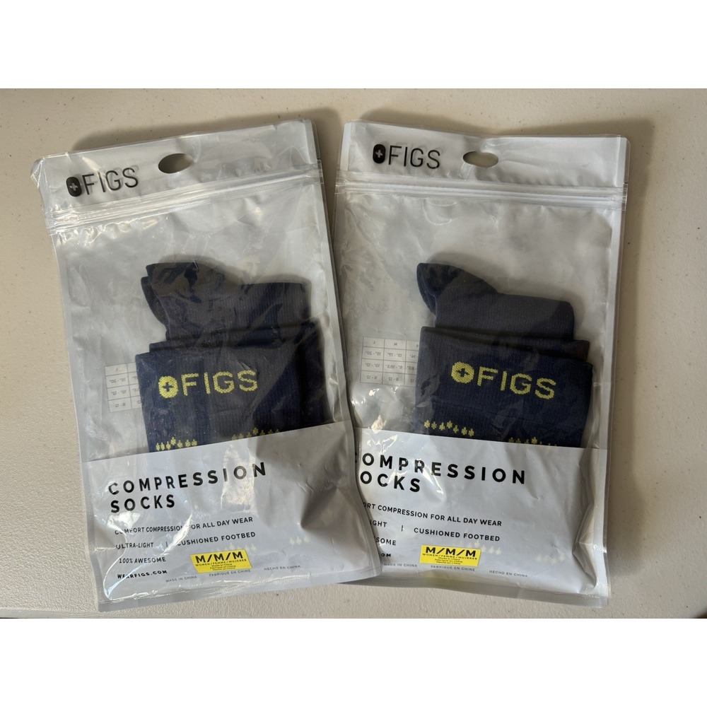 2-FIGS Compression Socks Size Medium‎ Women 5-10 Men 6-12 NEW